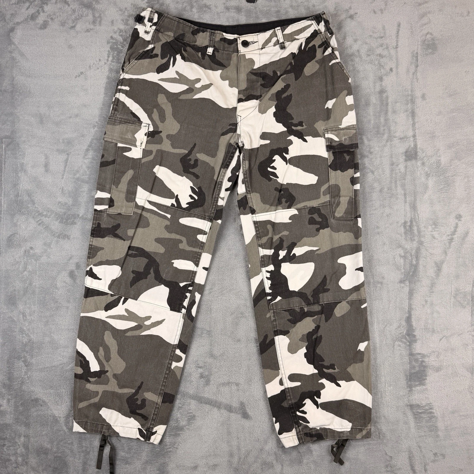 Rothco Camo Cargo Pants Men's L White BDU Winter Military USA