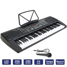 Digital Piano Music Keyboard - Portable Electronic Instrument with Mic - 61 Key