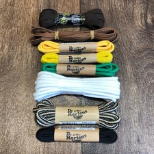 Dr. Martens Shoe Laces Various Sizes 65-140 CM Round Flat Black Yellow Green