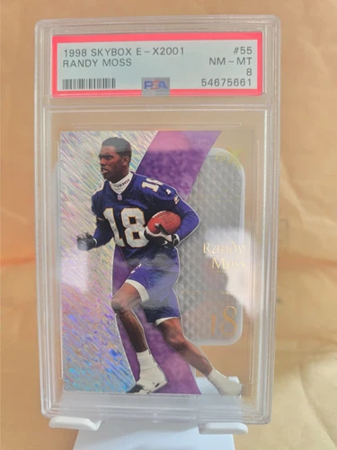 1998 SKYBOX E-X2001 #55 RANDY MOSS RC PSA 8 VIKING PATRIOTS RAIDERS