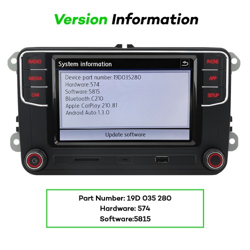 For VW MQB POLO 6C 6.5" RCD330 RCD360 MIB Carplay Android Auto Radio Stereo BT - Picture 8 of 20