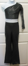 NWOT Body Wrappers 2Piece Dance Set Top Pants Hologram Snake Skin Wet Look Ch Md