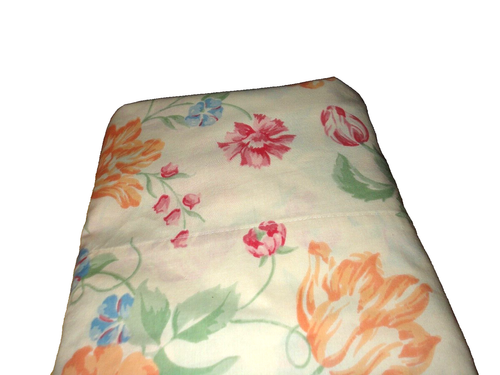 MARTEX PINK ORANGE BLUE IVORY PINK BELLS FLORAL TWIN XL/TWIN FLAT SHEET 66 X 96 - Picture 5 of 5