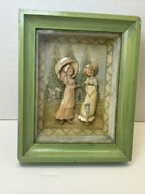 Vintage Dimentional Paper Card Sculpture 3D Wall Picture Art