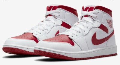 Nike Air Jordan 1 Mid White Pomegranate BQ6472-161 Women's 11.5