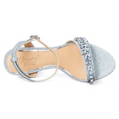 Jewel Badgley Mischka Women's Stiletto Evening Sandals - Sky Blue (Size 10) - Picture 4 of 5