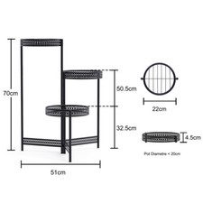 Metal/Wooden Plant Flower Stand Pot Open Display Shelf Outdoor Indoor Rack UK