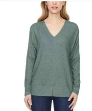 Buffalo David Bitton Pullover Super Soft Cozy V-Neck Sweater Sage Green Medium