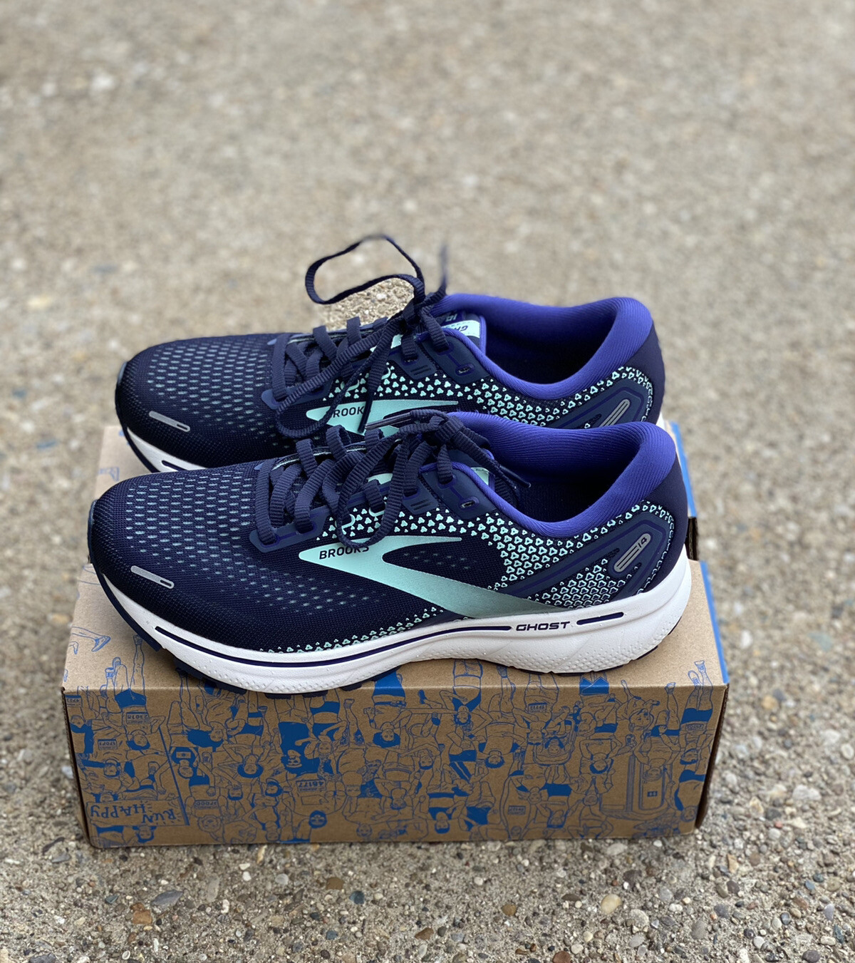 Brooks Ghost 14 Peacoat/Yucca/Navy Women’s Size 9.5 B Running Shoe eBay