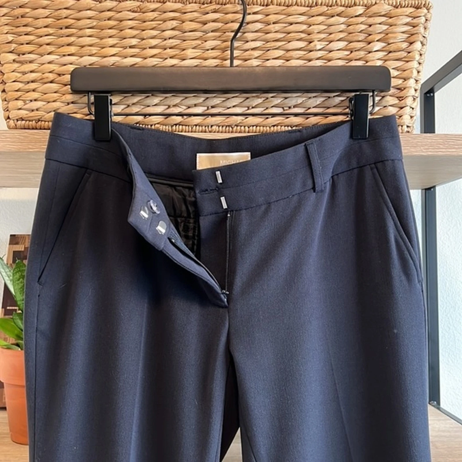 MICHAEL Michael Kors pantaloni abiti blu navy a metà altezza 4