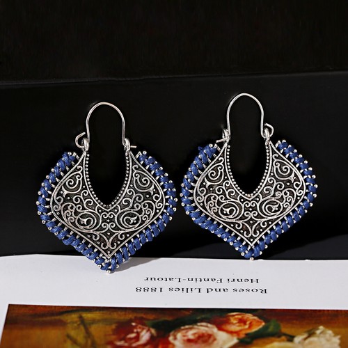Mujeres Boho Patrón Retro Puño Ahuecado Elegante Gancho Pendientes Joyería Regalo - Imagen 129 de 140
