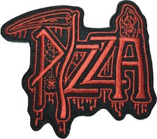 Pizza Grim Reaper Ghost God of Death Scythe Punk Embroidered Sew Iron on Patch R