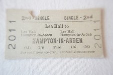 1964 Lea Hall to Hampton In Arden British Rail Railway Train Ticket