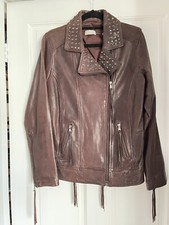 Wrap London Brown Leather Jacket Uk10