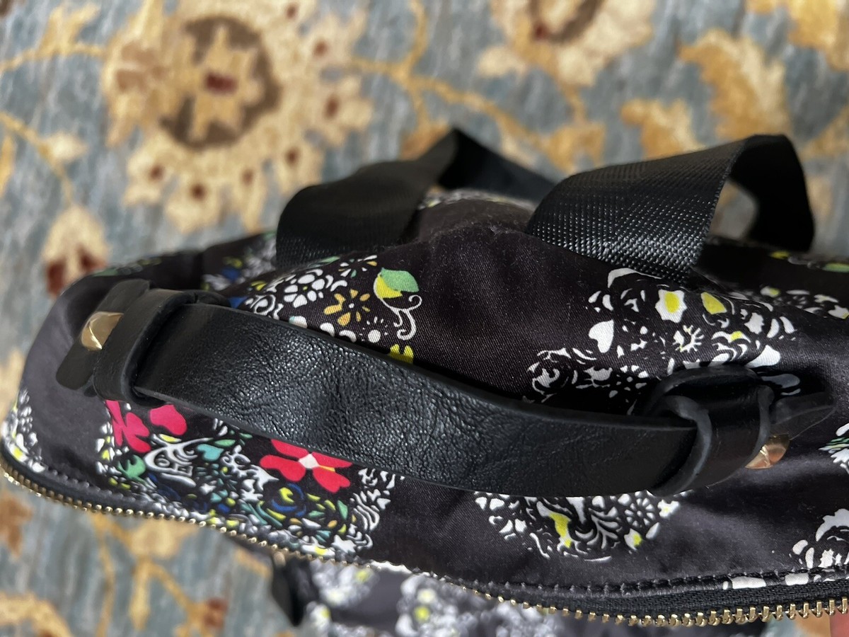 MMS Design Studio Sugar Skull Backpack Black Floral Satin Edgy Gothic Artistry MMS Design Studio Black Sugar Skull/Floral Backpack Bag+  main image 2