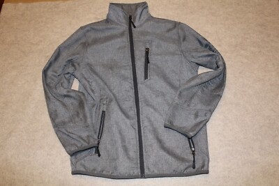Reebok Soft Shell Woven Heavy Full Zip Coat Jacket dark gray Youth Lg (14-16)