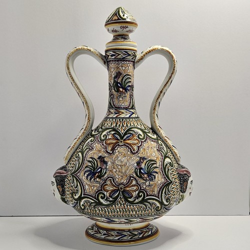 Portugal Faience Ceramic Handled Jug Authentic Hand Painted Museum Reproduction - Picture 3 of 19