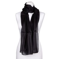 Seidenschal Halstuch Schal Schwarz Seide 180X45Cm