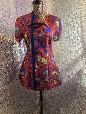 Versace Red Oriental Mini Dress Sz US8/IT44 AUTHENTIC NWT 