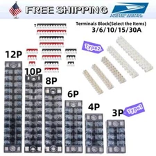 1/5 Sets 3-12P Terminal Block Dual Row Screw 15/25A /12P 3-30A Terminal Block