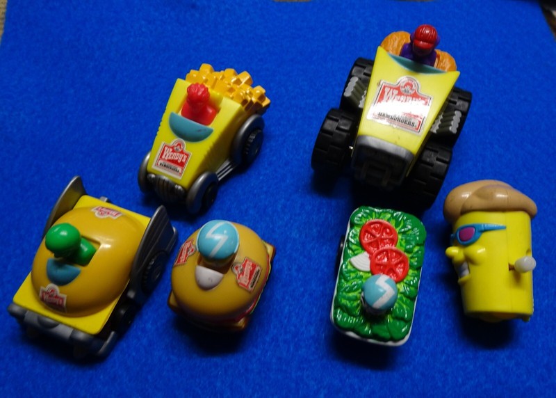 Vintage 1990's Wendy's Hamburger, fries on wheels