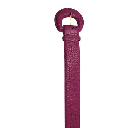 Vintage 80er Echt Leder Gürtel L Fuchsia Hot Pink Krokoprägung Barbiecore - Bild 9 von 13