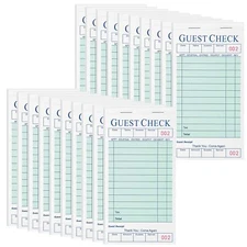 20 PCS Server Books Notepads for Restaurants Guest Checks 1000 Orders