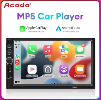 7'' Double 2 DIN Autoradio Radio mit Apple CarPlay Android Auto