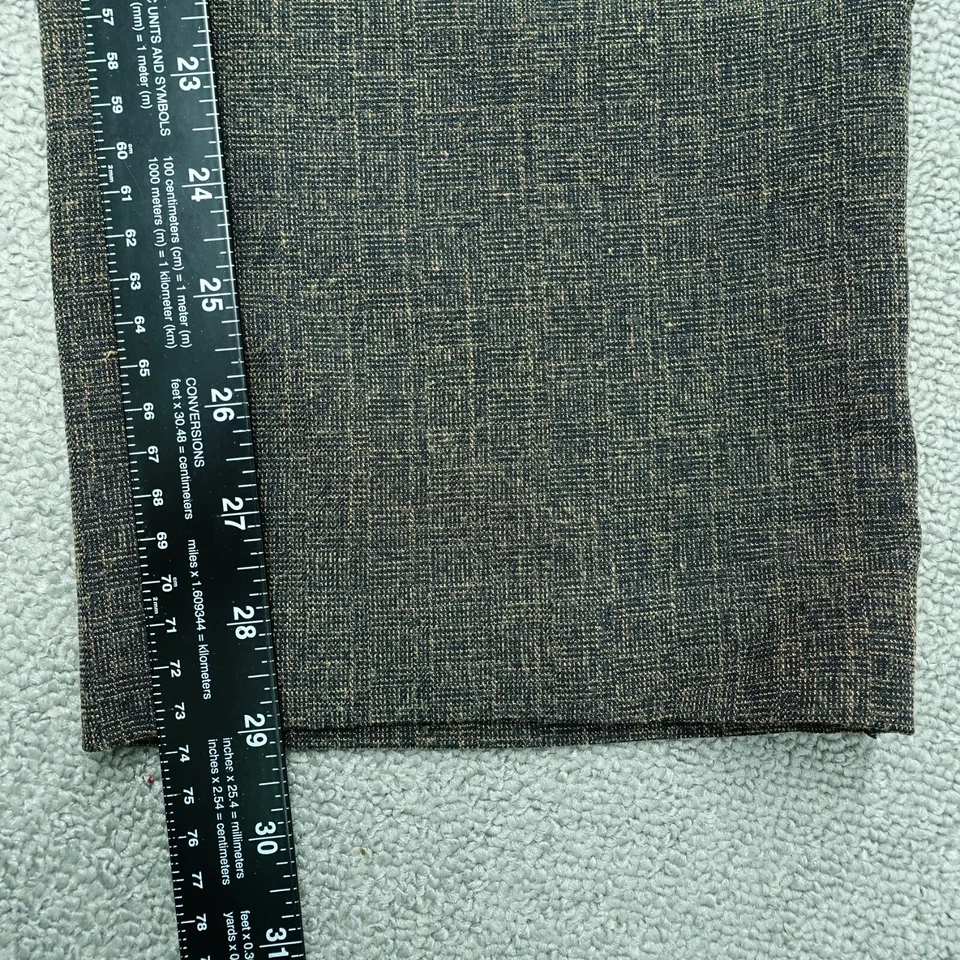 Pantalón de vestir Rafaella para mujer 8 marrón negro a cuadros curvilíneo cómodo cremallera dorada Foto 4 de 4