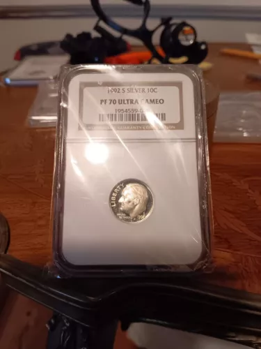 1992s silver NGC PF70 Roosevelt dime