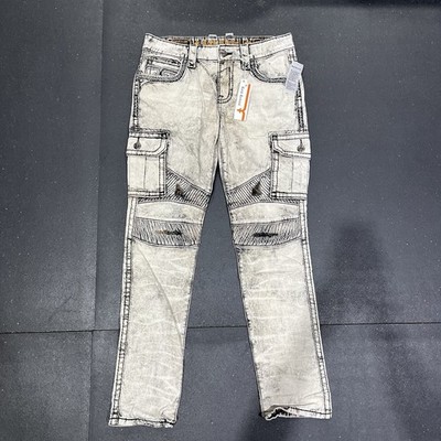 Rock Revival Bolton Moto Biker Straight Fit Jeans Gray Tan Black Rock Revival Bolton Moto Biker Straight Fit Jeans Gray Tan Black