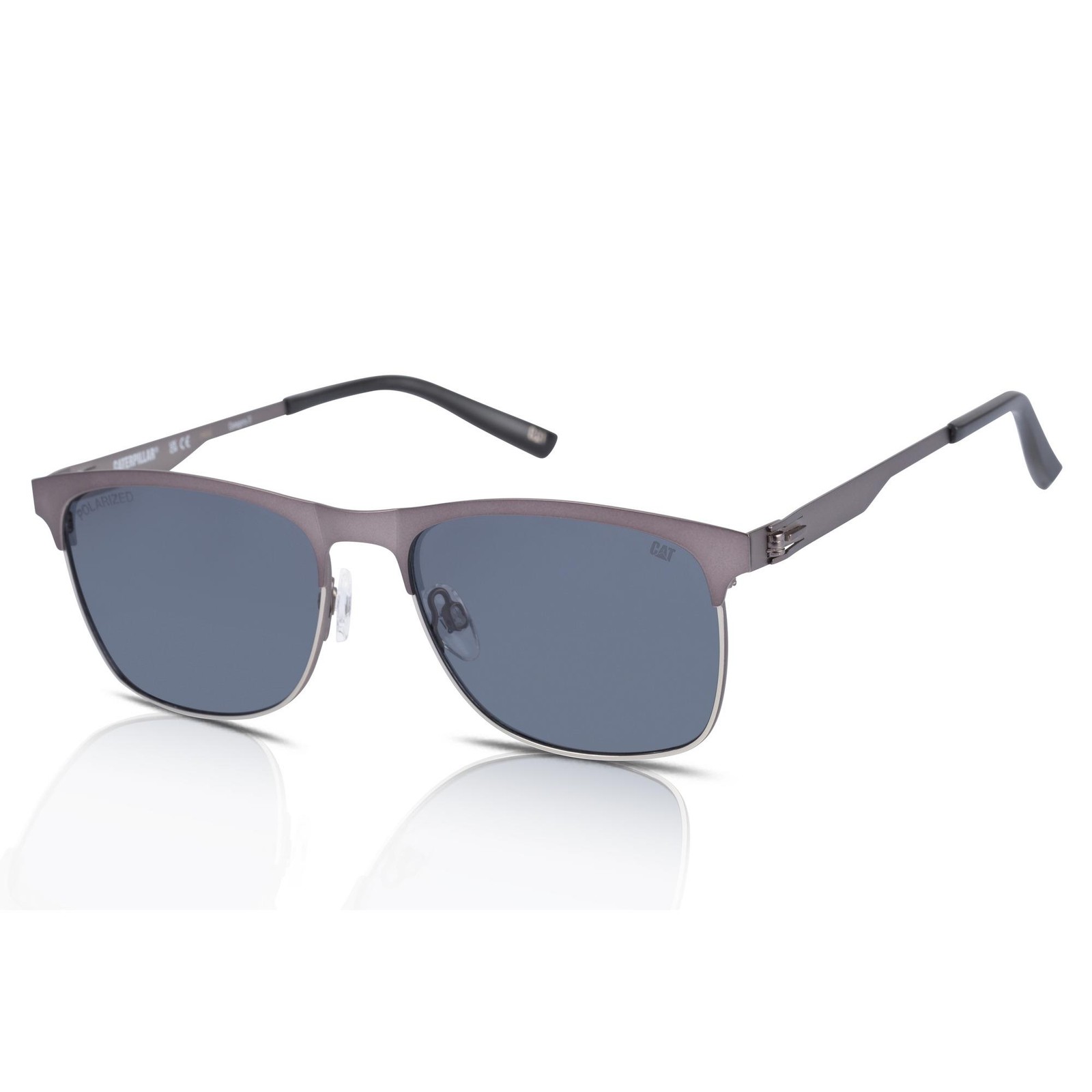 Caterpillar Sunglasses Men's Polarised CPS-8507 005P Matte Gunmetal/Solid Smoke