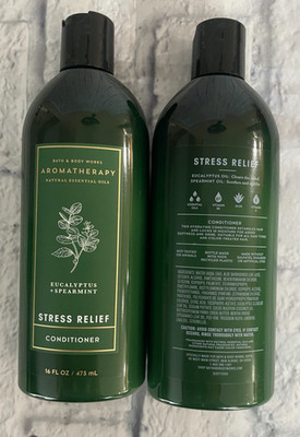 2 BATH & BODY WORKS AROMATHERAPY STRESS RELIEF EUCALYPTUS MINT CONDITIONER 16 OZ
