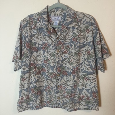Haband Camel Joe Men s Island Shirt Large Casual Floral Short Sleeve Button Up