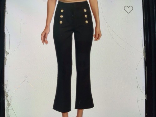 derek lam 10 crosby “Robertson” Navy Flared Sailor Hook & Eye pants Size 6.