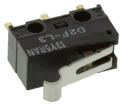 3pc OMRON ELECTRONIC COMPONENTS 'D2F-L3 Microswitch, Roller Lever, Spdt 3A