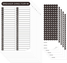 16 Sheets Breaker Panel Labels, Electrical Box Sticker Numbers Breaker Panel Lab