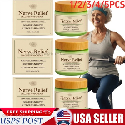 #ad 1 5X Nerve Relief Magnesium Cream With MSM amp; Arnica Soothes Nerves amp; Non Greasy $29.99
