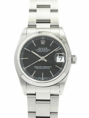 ROLEX Datejust 78240 30mm Black Dial Stainless Steel Sapphire Unisex Box #T099