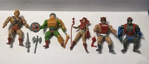 Vintage MOTU Masters Of The Universe Lot Of 5 Action Figures He-man Complete