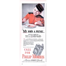 Philip Morris Cigarettes 1940 Print Ad Call for Philip Morris Tobacco 5.5"X14"