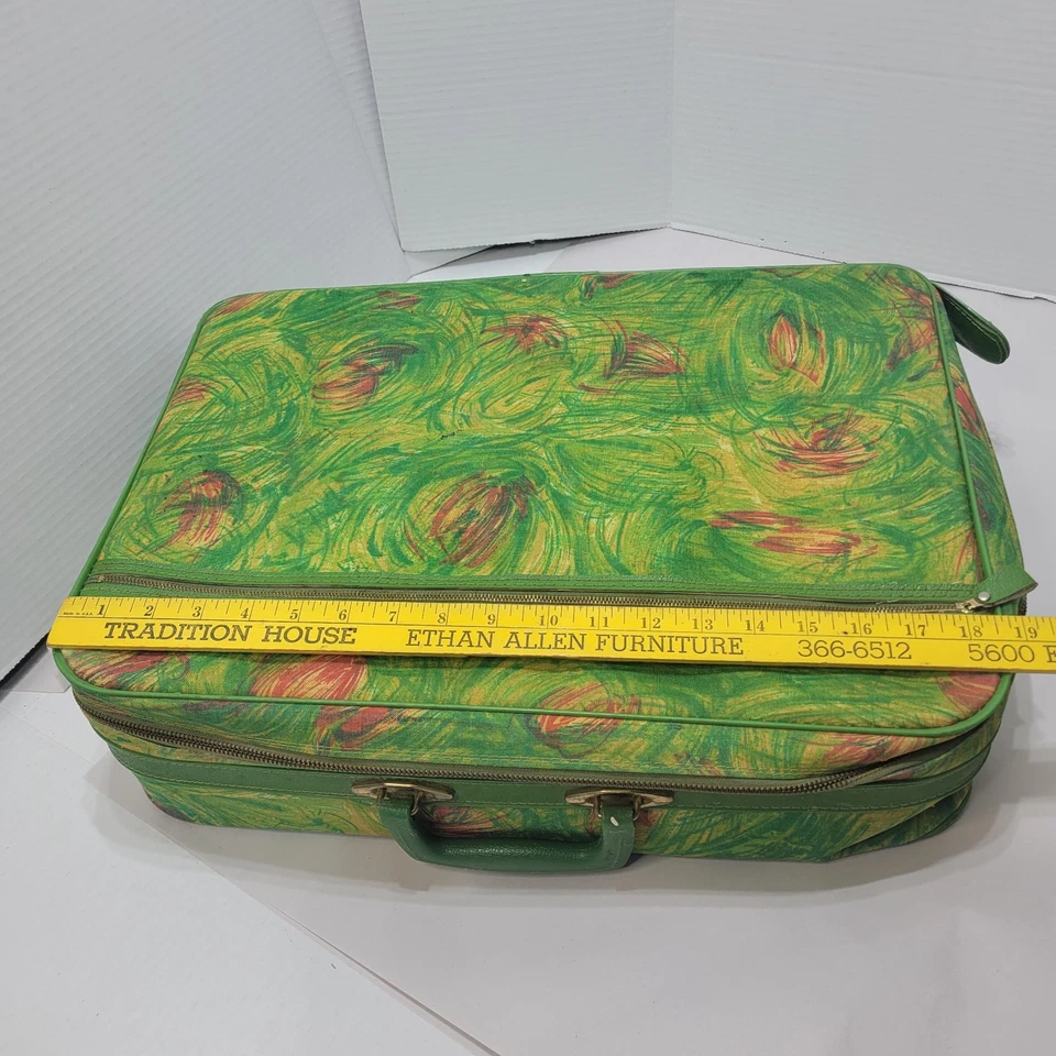 Maleta de viaje vintage años 60 Bantam verde pavo real retro equipaje Sears EE. UU. Foto 2 de 4