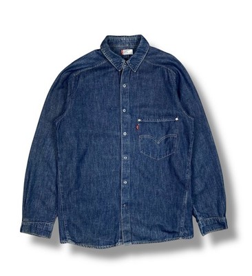 Levi s Engineered Jeans Jeanshemd Herren M Blau Knopfleiste Westerntasche