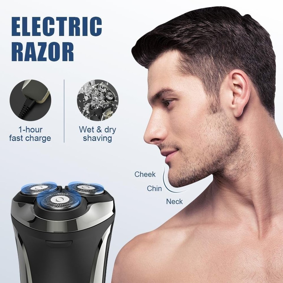 Snapbuy Electric Razor for Men, Razor 4D Floating Head Rotary Shaver ...