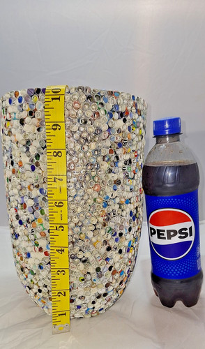 Quilling Folk-Art Wax Rolled Paper Collage Vase Container Handcrafted Art Craft