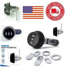 Lock for Cabinets 5/8 Inch Black Combination Design with Multiple Cams Included