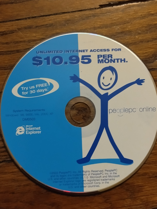 Vintage 2003 PeoplePC CD - Unlimited Internet Access
