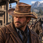 Chapeau de cowboy en cuir fait main RDR2 inspiré d'Arthur Morgan marron vieilli western