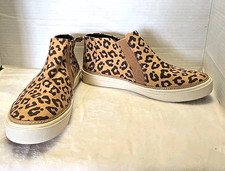 Toms Bryce Womens Slip On Shoes Sneakers  Leopard Print Canvas Tan Blcak Size 8M