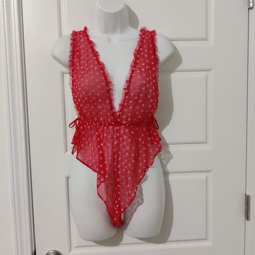 Victoria's Secret Tease Heart Mesh Romper Size M - Picture 2 of 9